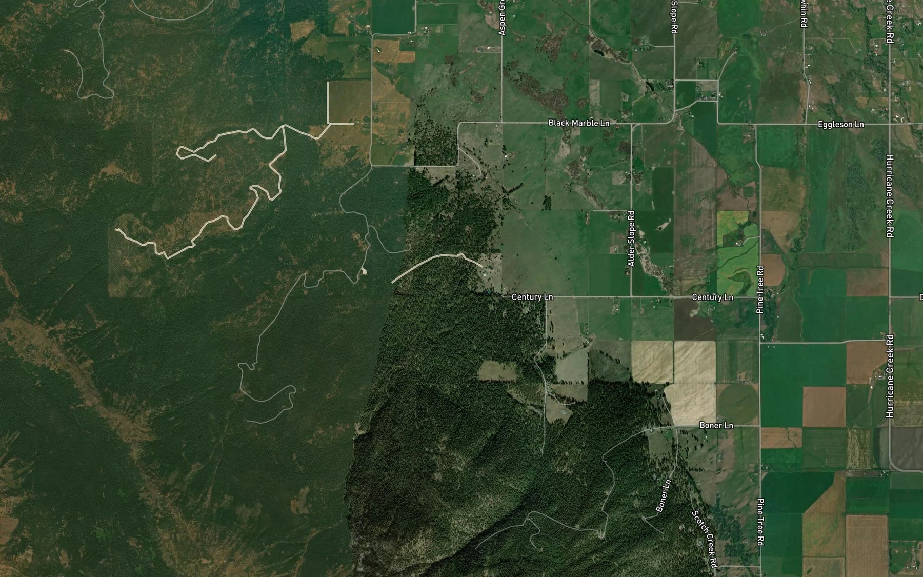 Satellite map of the Alder Creek