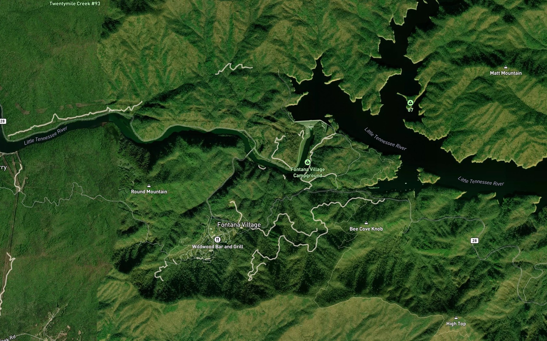 Satellite map of the Panel Branch