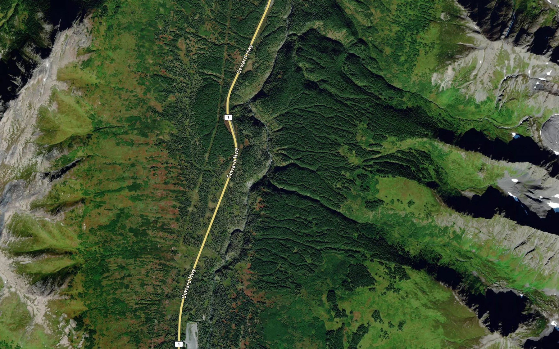 Satellite map of the Block Creek