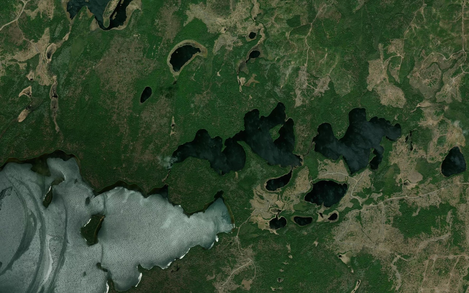 Satellite map of the Modo Lake