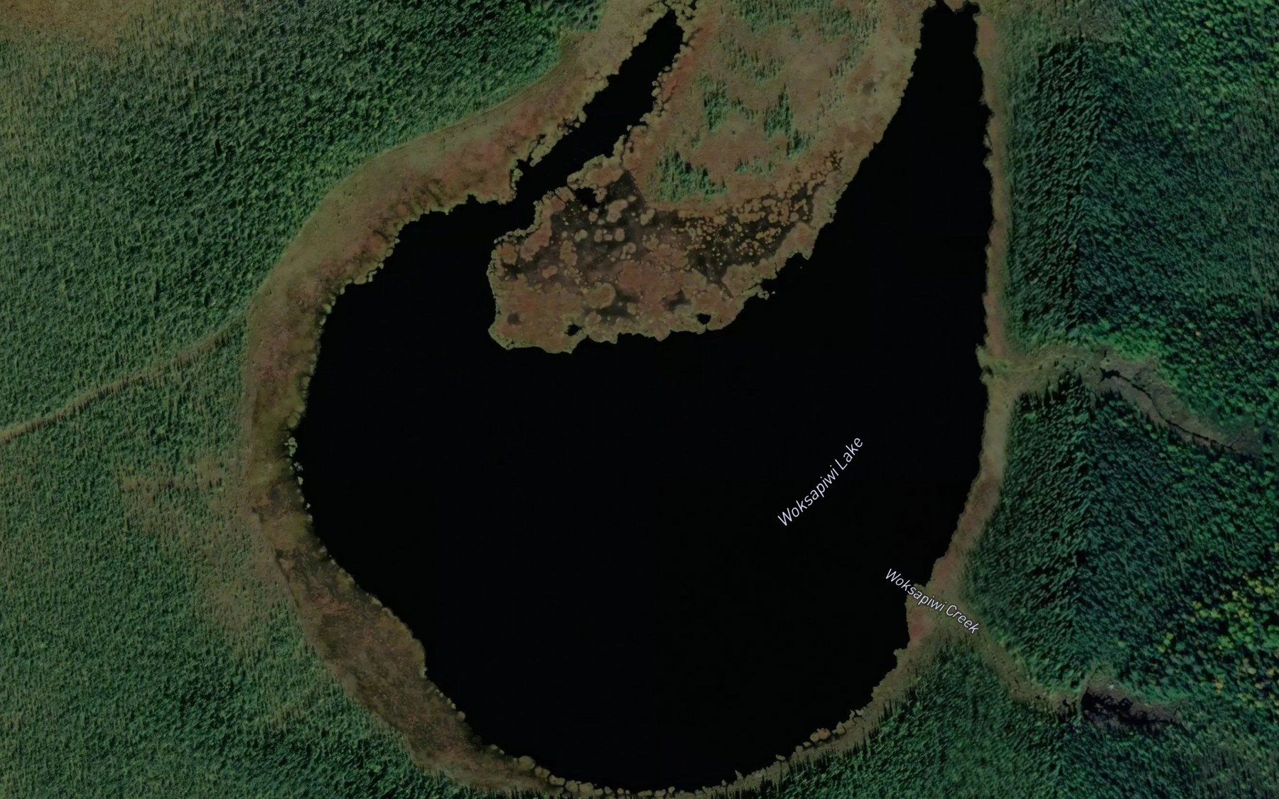 Satellite map of the Woksapiwi Lake