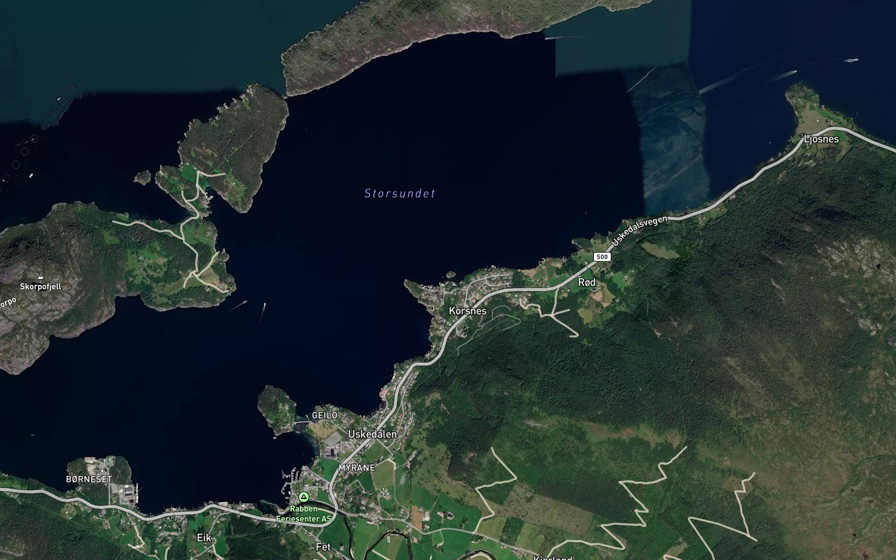 Satellite map of the Gulholmsvika