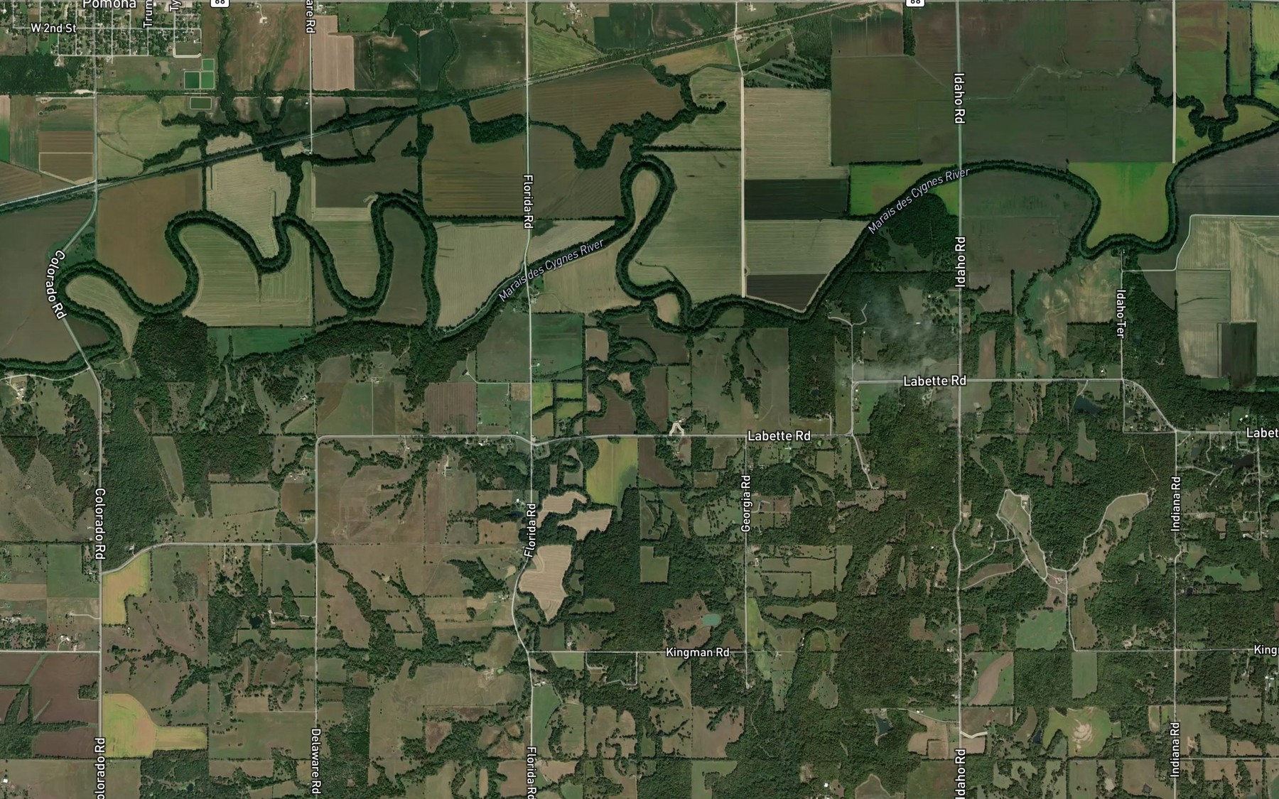 Satellite map of the Whisky Creek