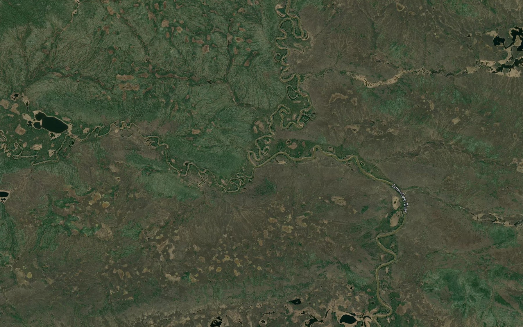 Satellite map of the Wasakamaw River