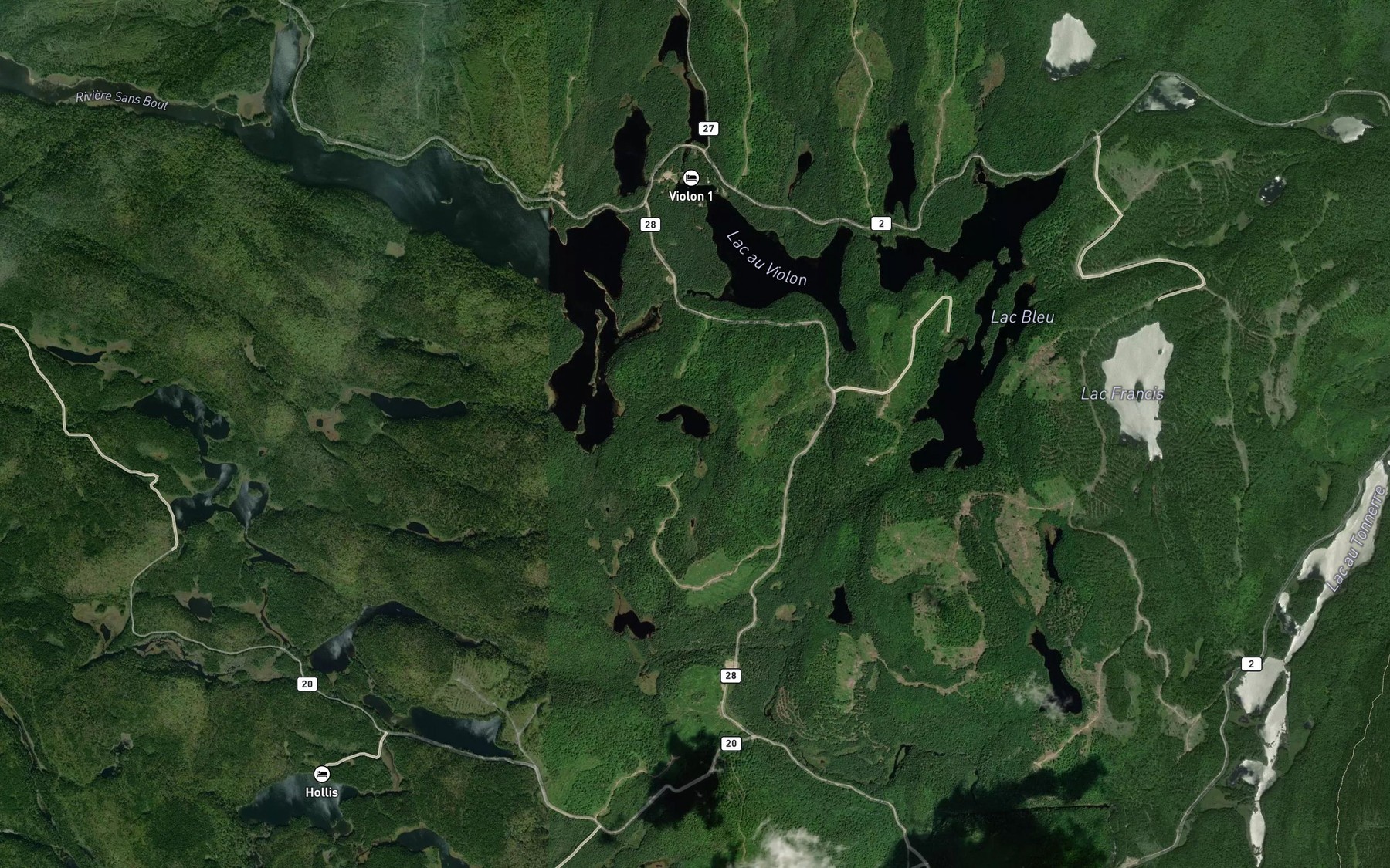 Satellite map of the Lac a la Sarcelle
