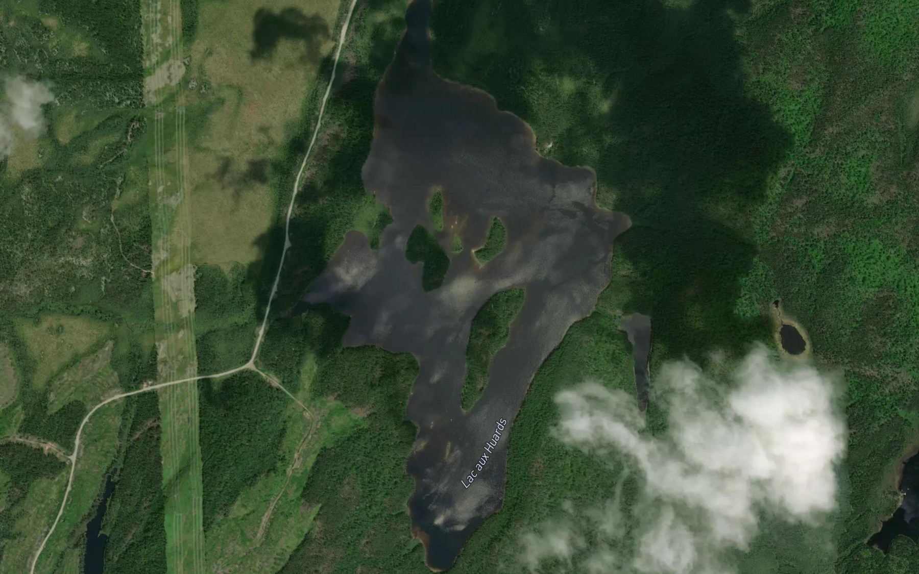 Satellite map of the Lac aux Huards