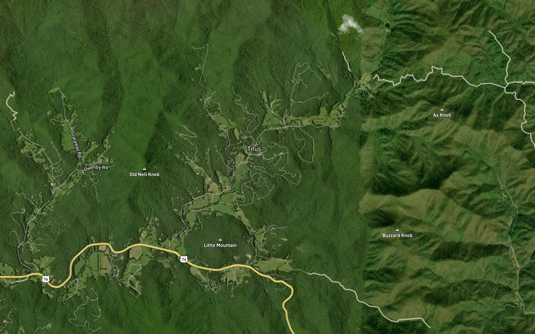 Satellite map of the Tantrough Cove