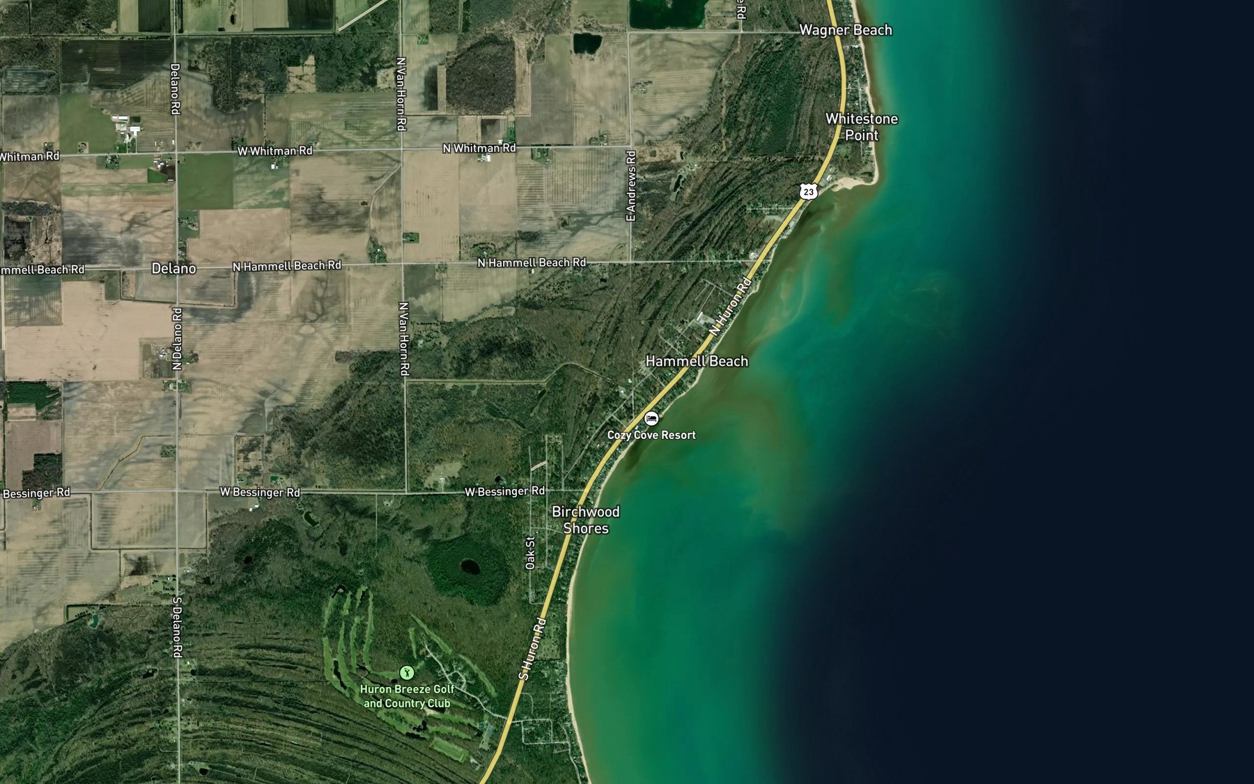 Satellite map of the Hammell Creek