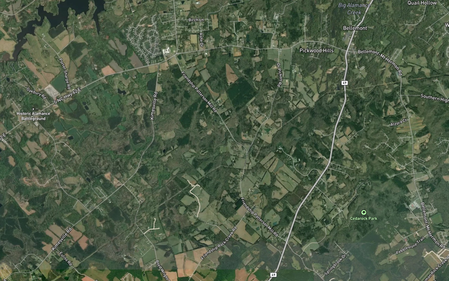 Satellite map of the North Prong Stinking Quarter Creek