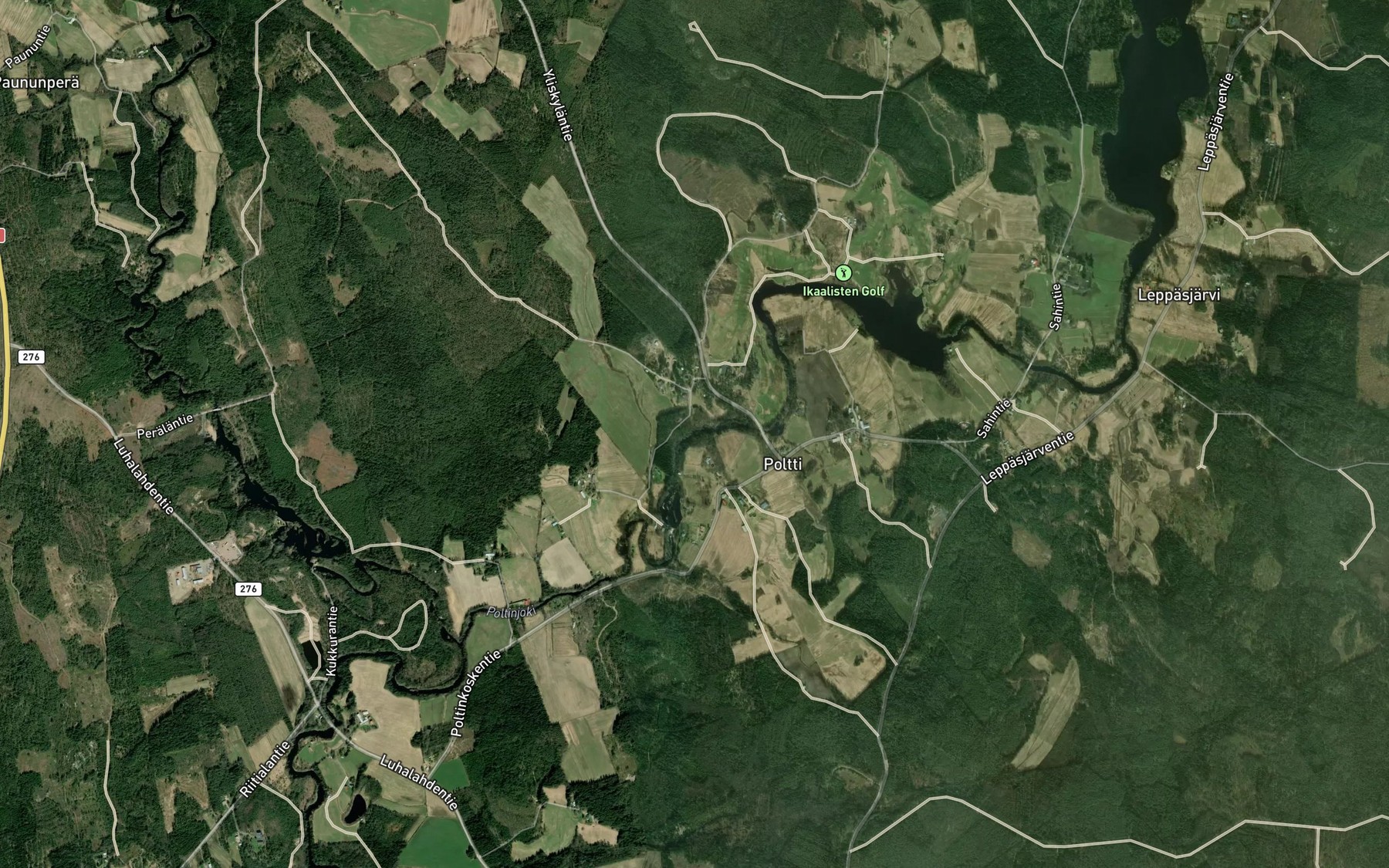 Satellite map of the Poltinkoski