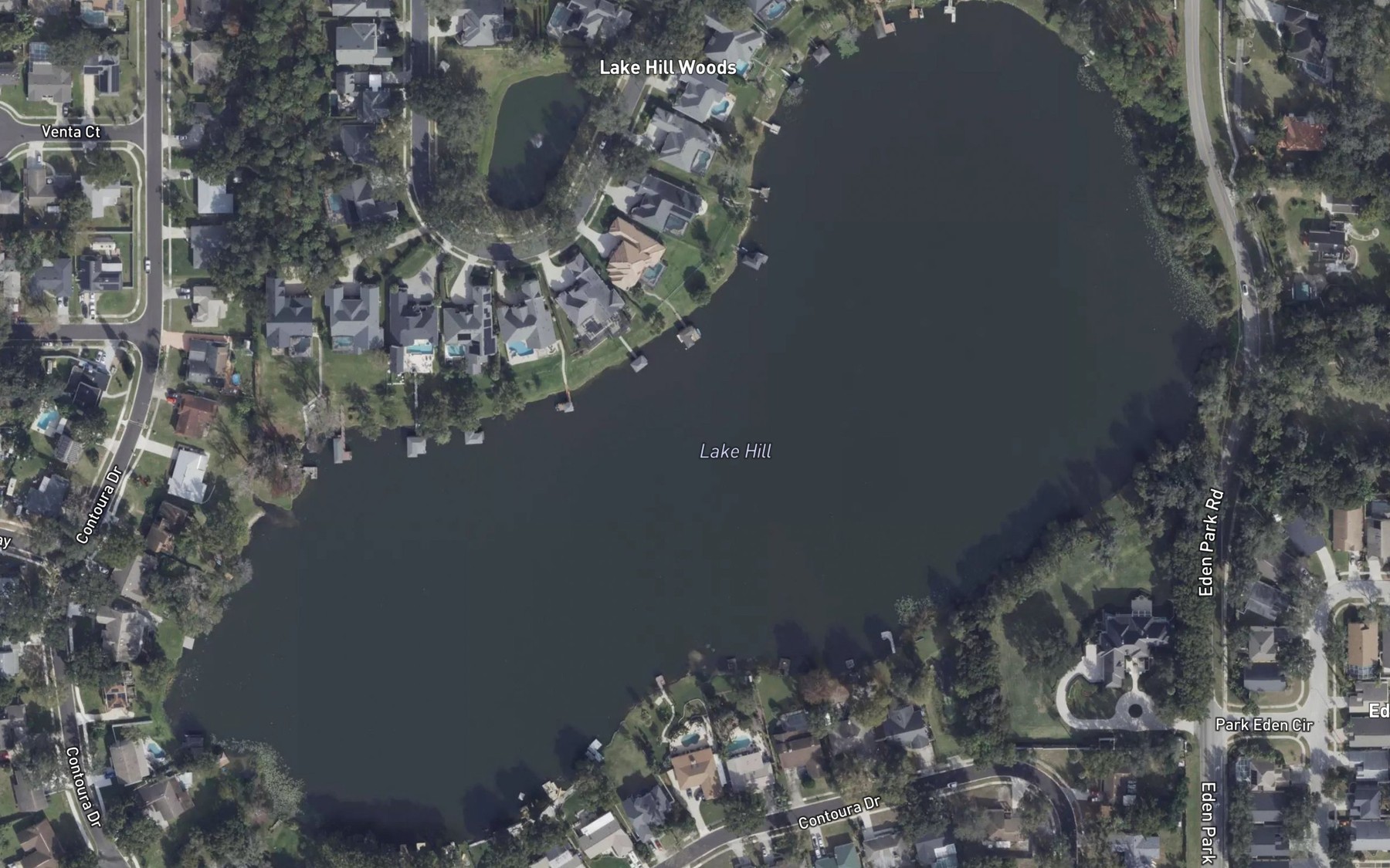 Satellite map of the Lake Hill