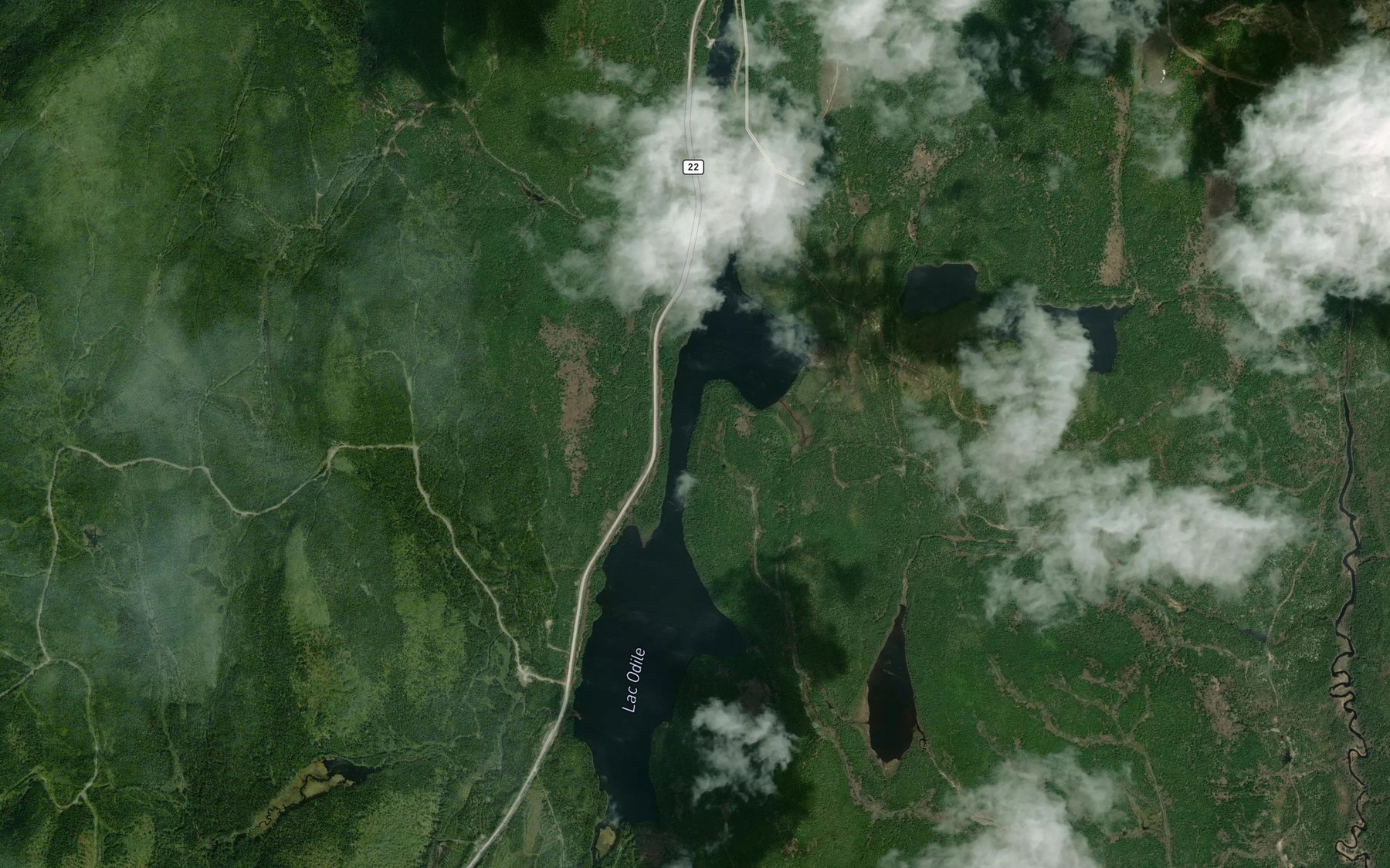 Satellite map of the Lac Odile