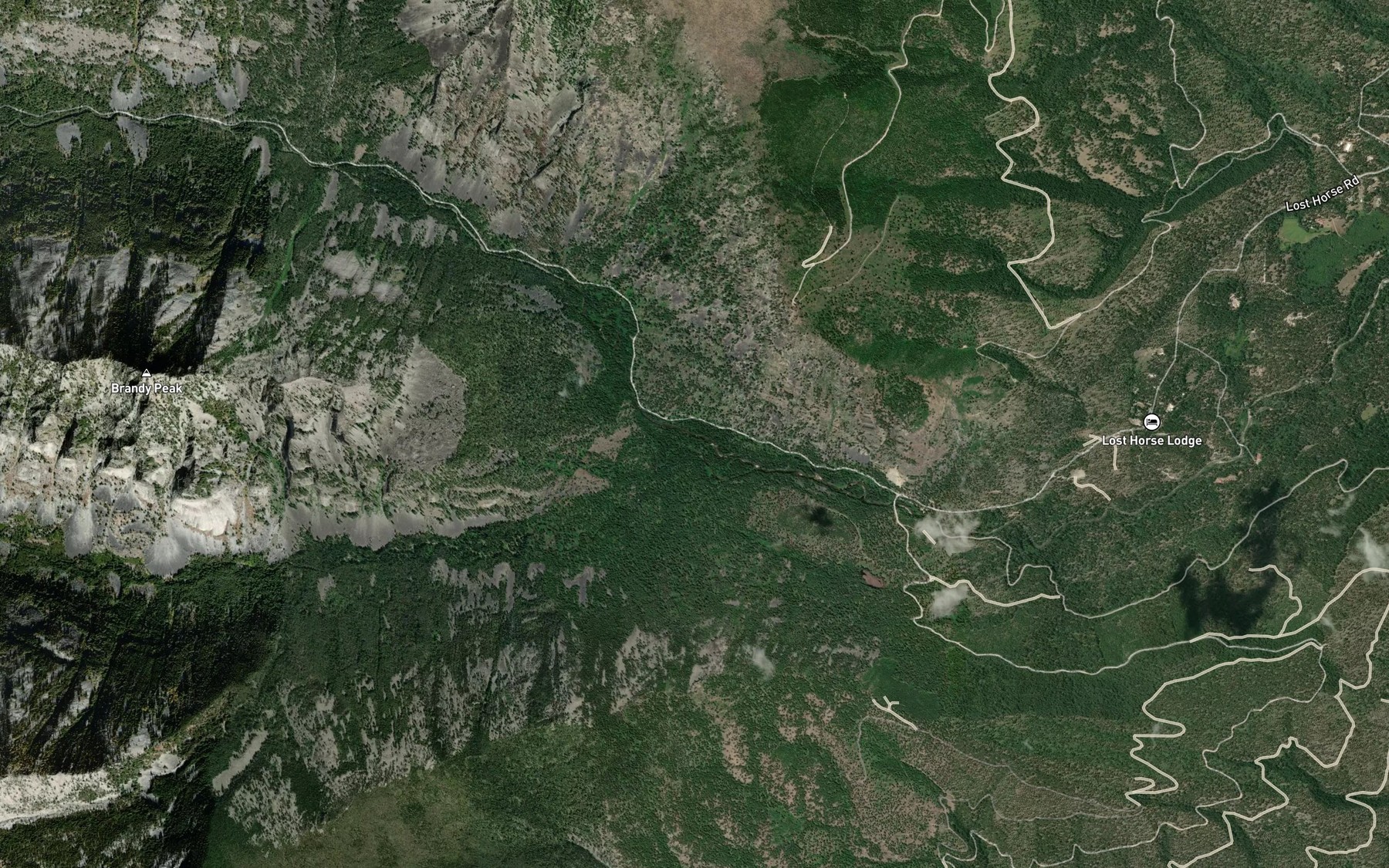 Satellite map of the South Lost Horse Creek
