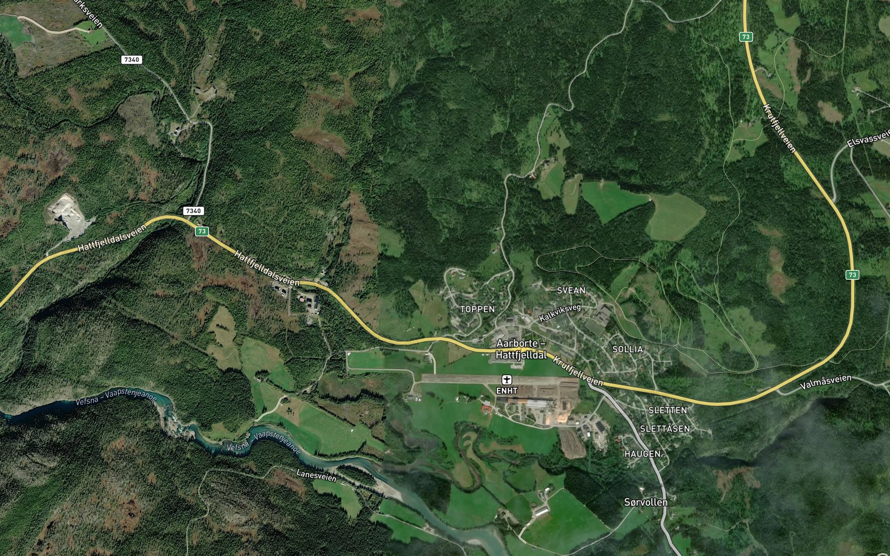 Satellite map of the Smavollbekken