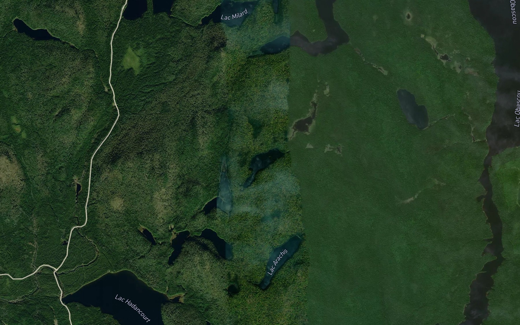 Satellite map of the Lac Kaminictcikocik
