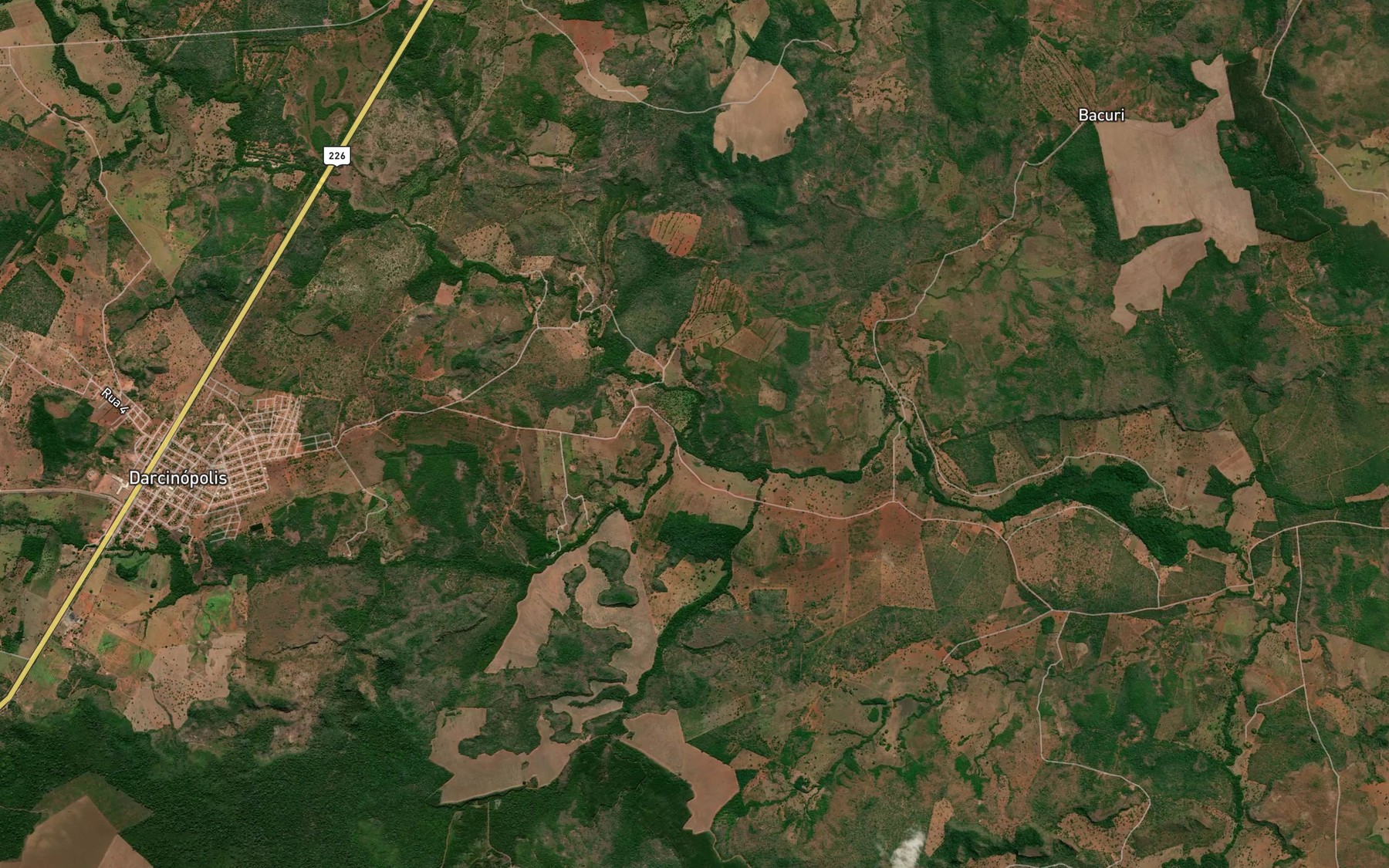 Satellite map of the Corrego Ribeira