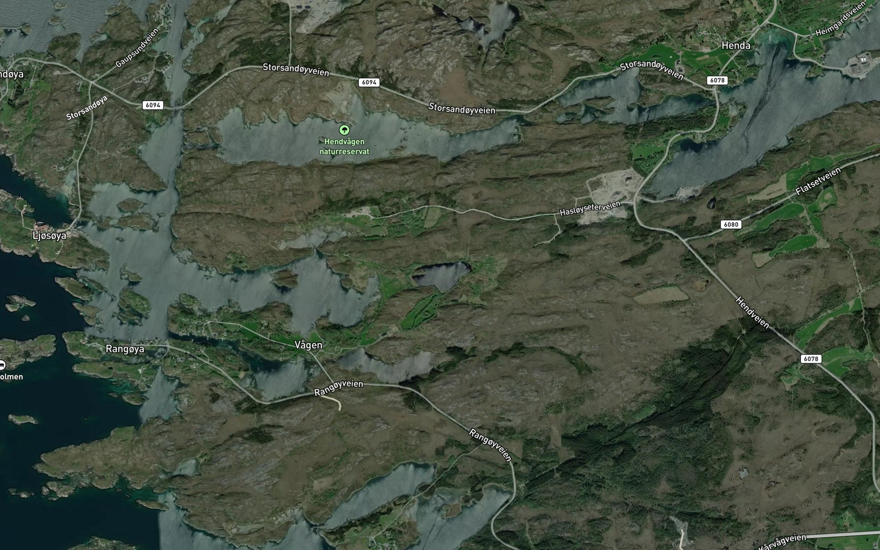 Satellite map of the Vagavatnet