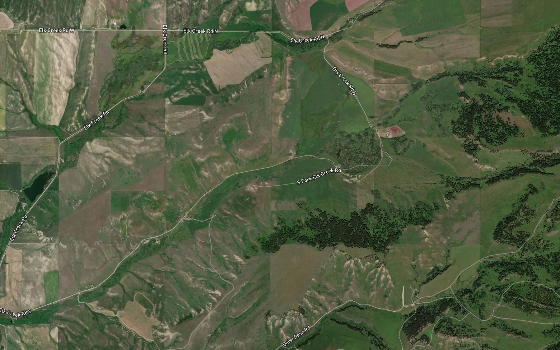Satellite map of the Dry Creek