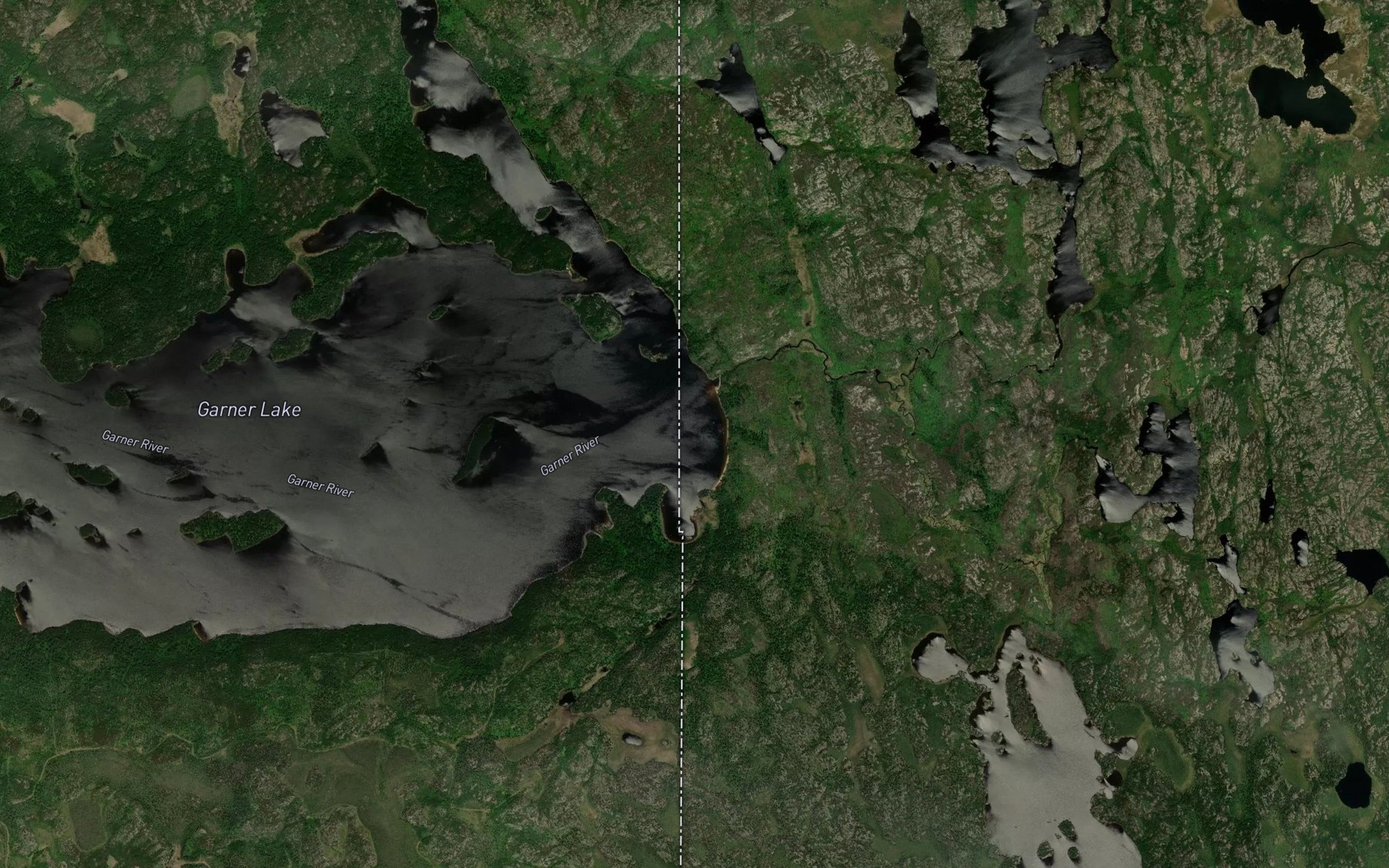 Satellite map of the Garner Lake