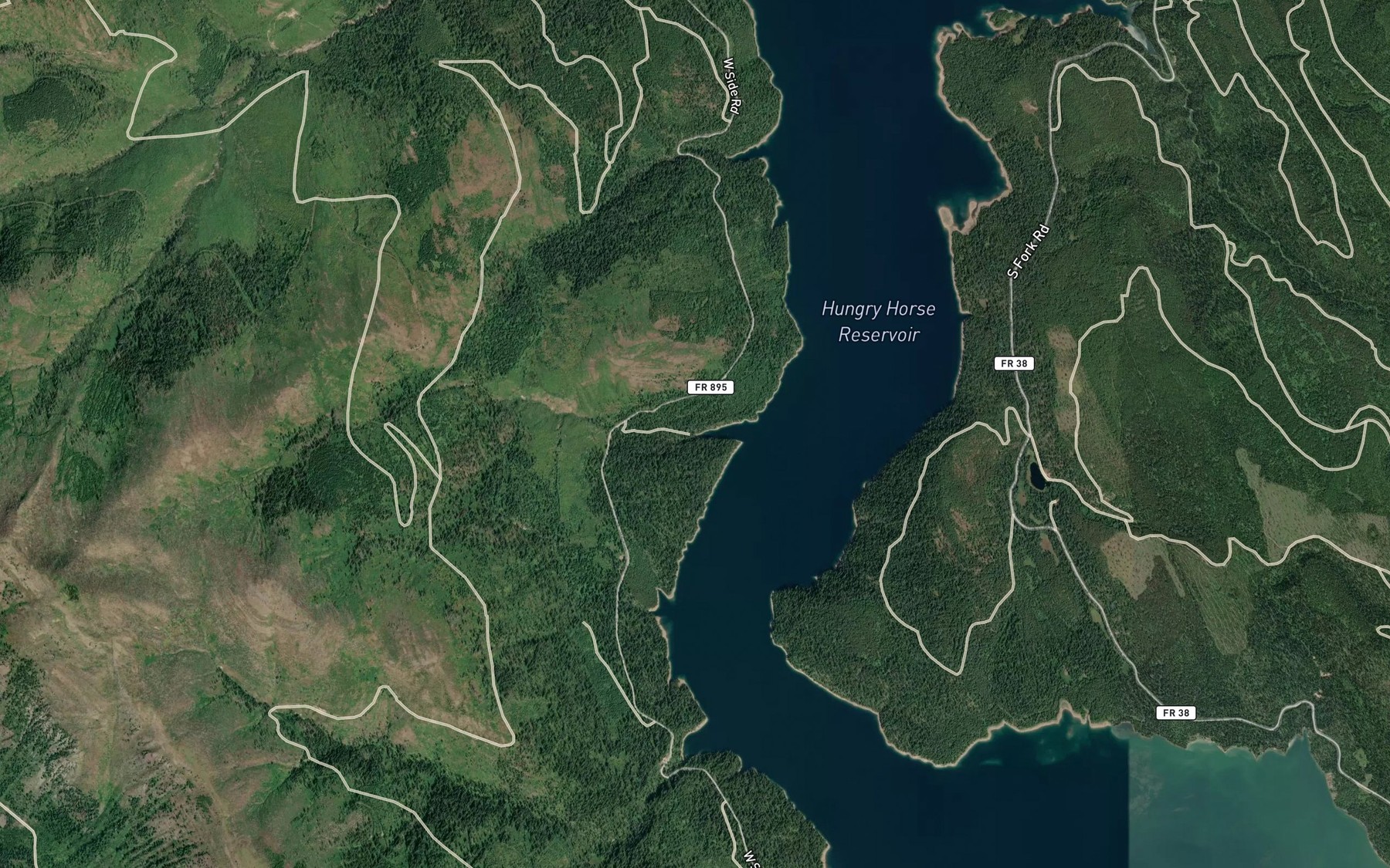 Satellite map of the Pearl Creek