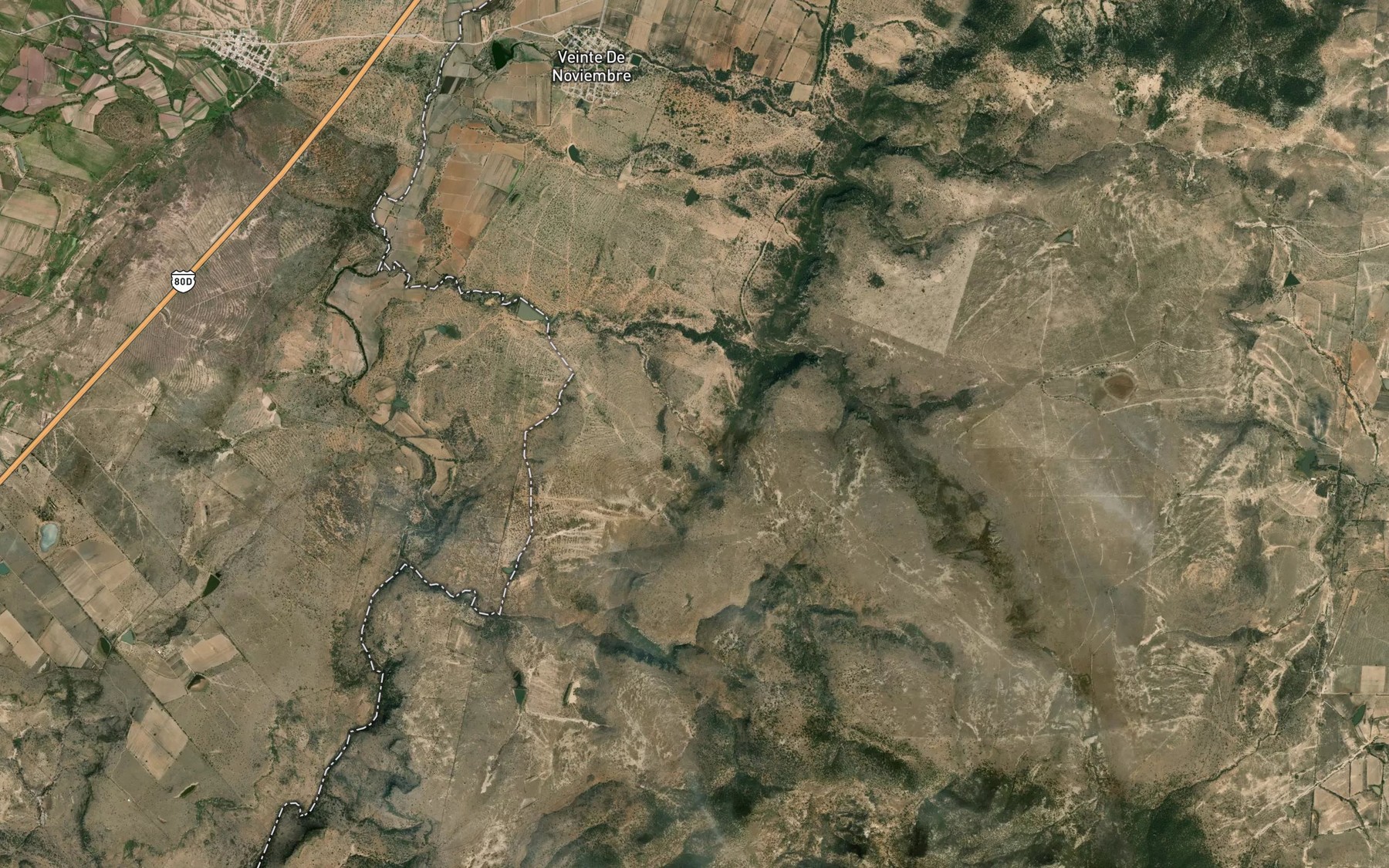 Satellite map of the Canon del Dinero