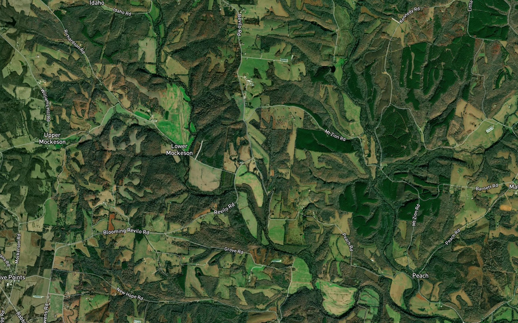 Satellite map of the Powell Spring