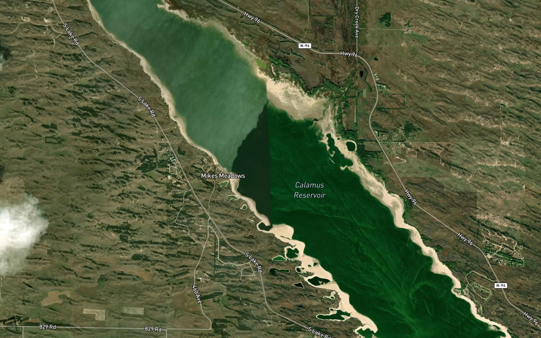 Satellite map of the Dry Creek