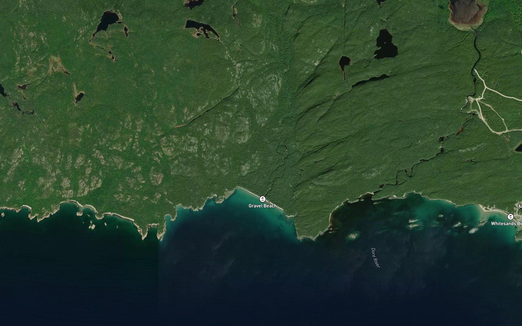 Satellite map of the Little Makwa River