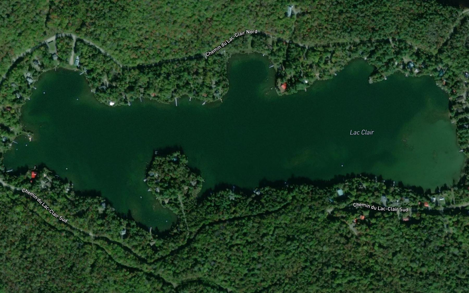Satellite map of the Lac Clair