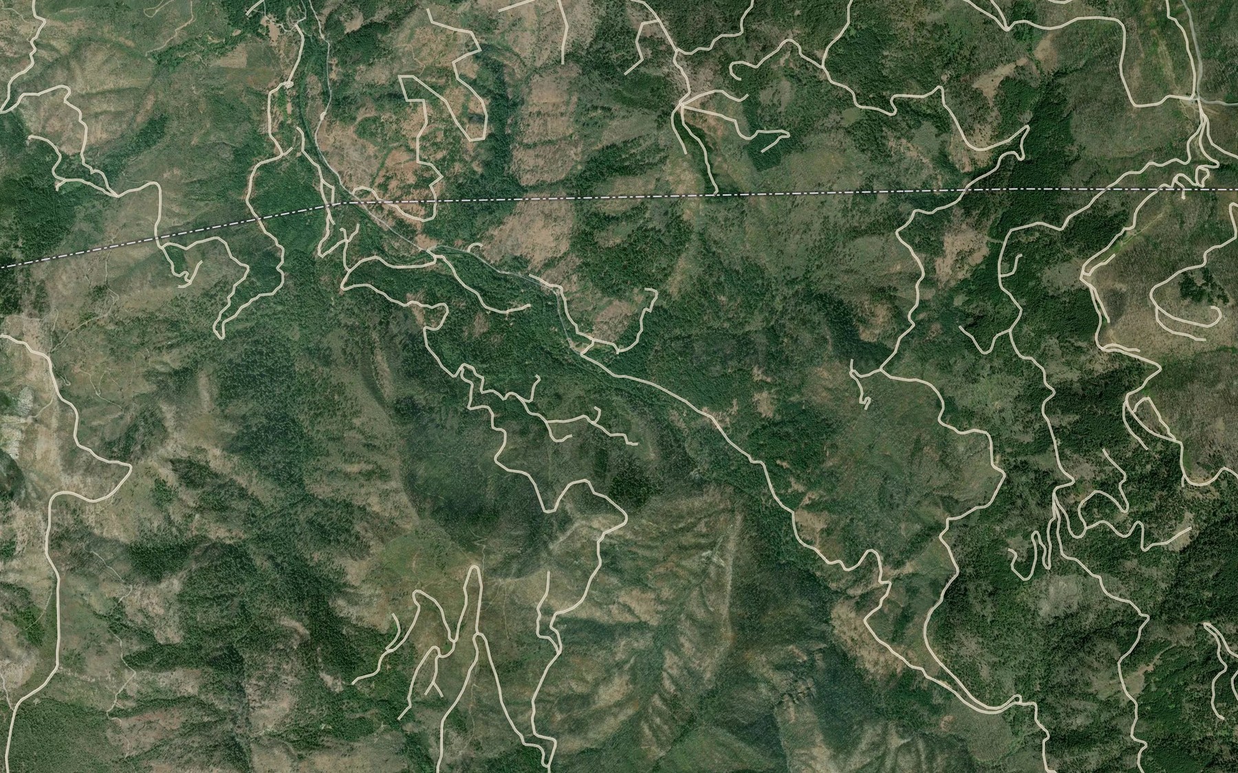 Satellite map of the North Fork Dunn Creek