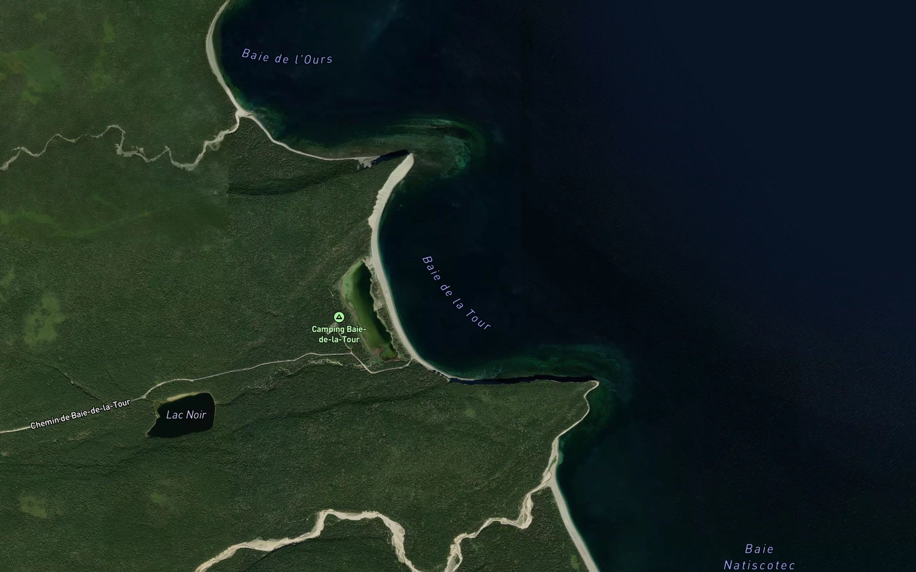 Satellite map of the Baie de la Tour