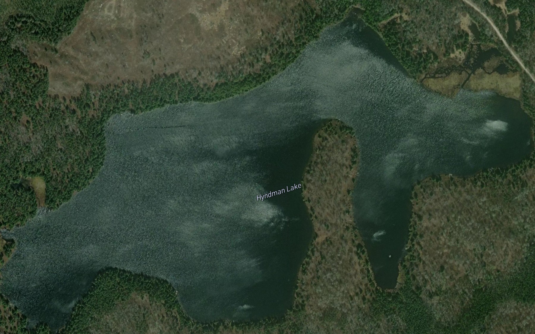Satellite map of the Hyndman Lake
