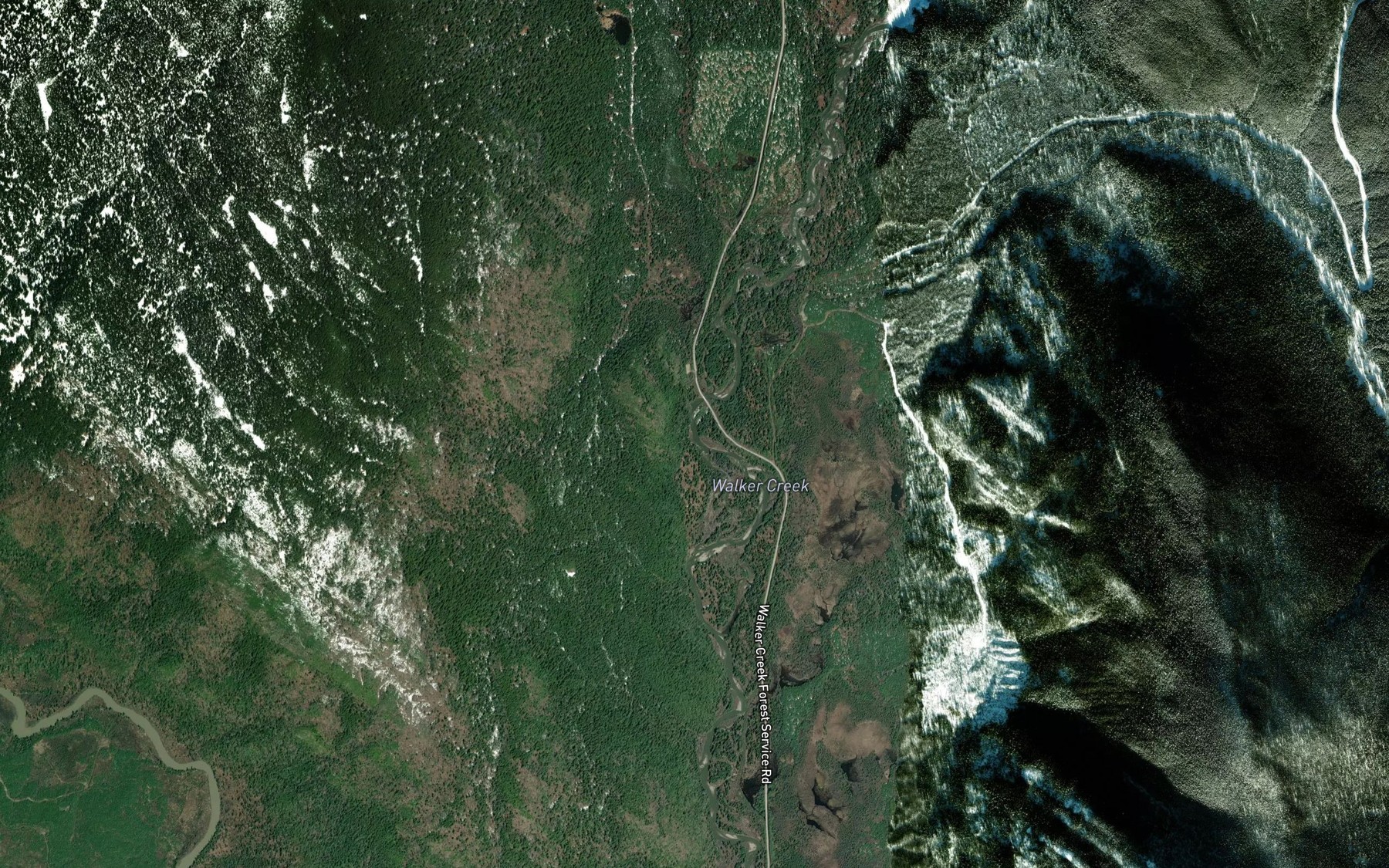 Satellite map of the Holy Cross Creek