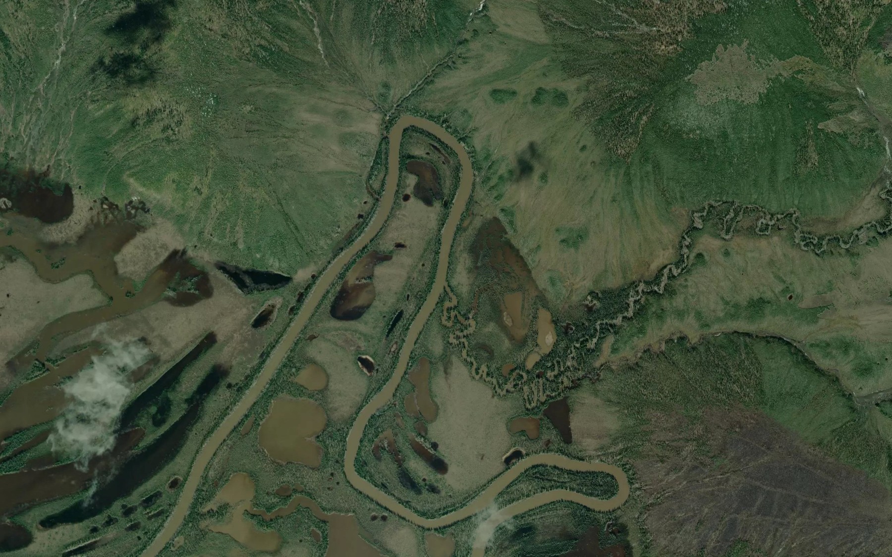 Satellite map of the Hot Springs Creek