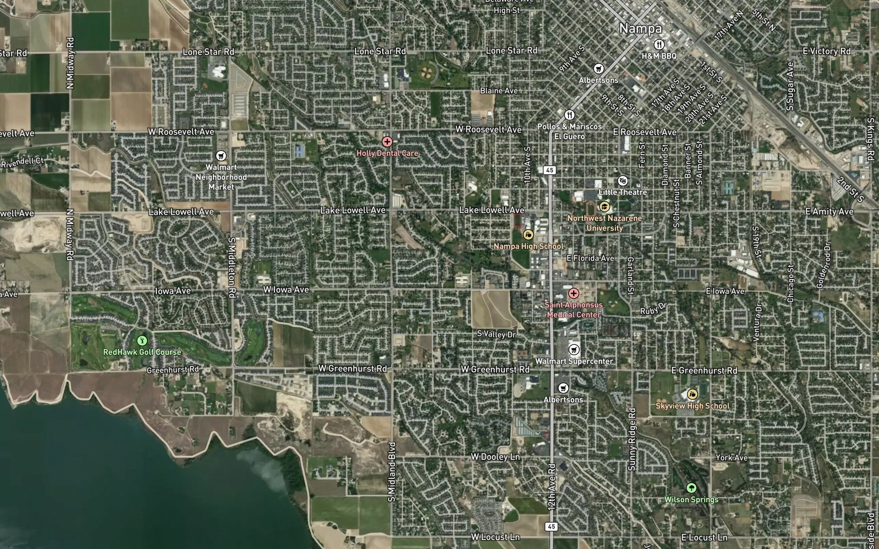 Satellite map of the Phyllis Canal