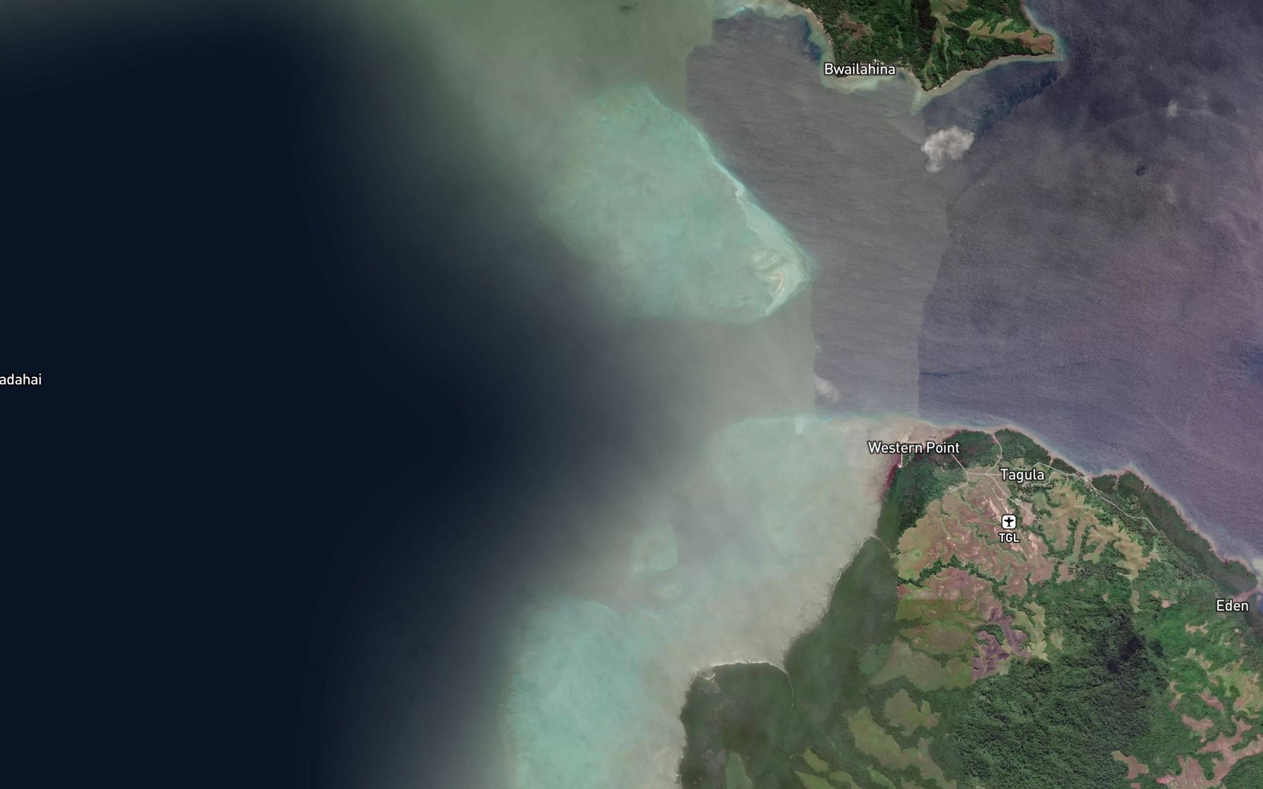 Satellite map of the Bulami Passage