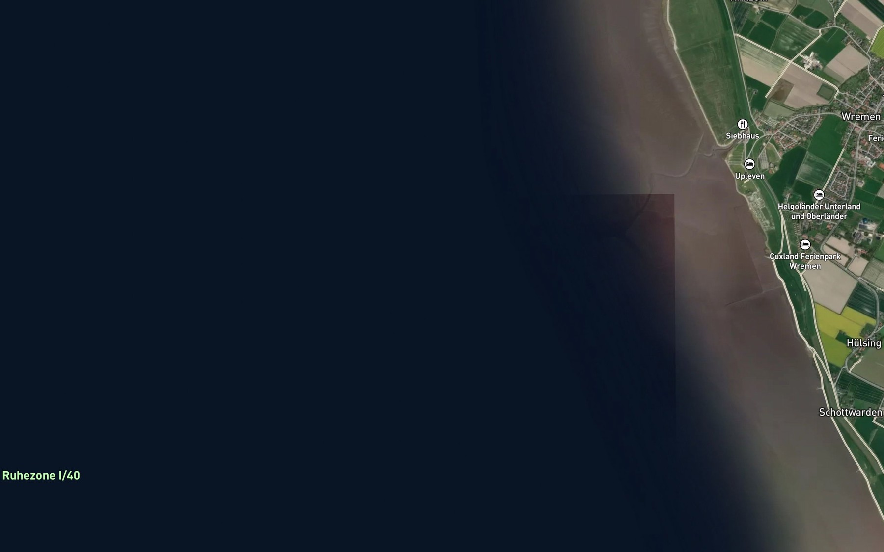 Satellite map of the Weser