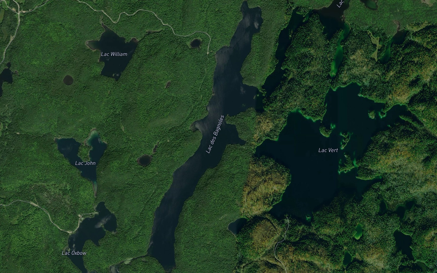 Satellite map of the Lac des Bagnoles