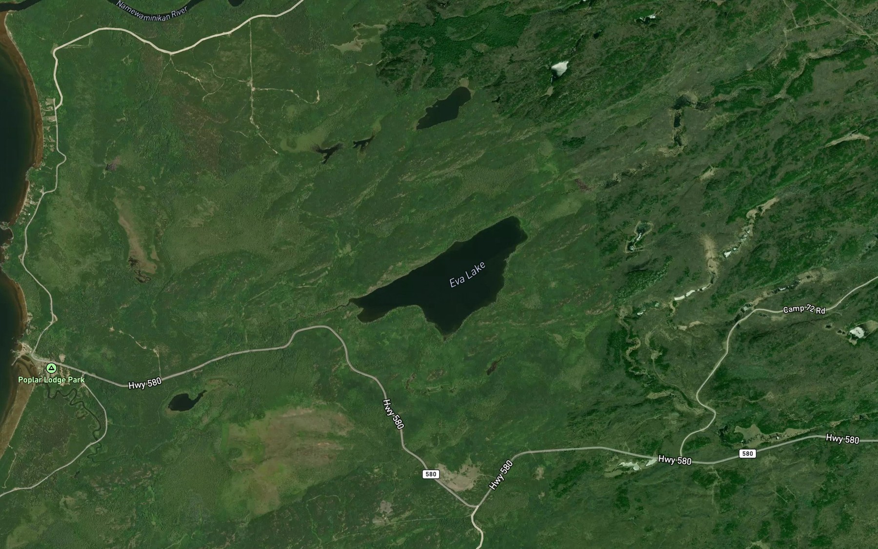 Satellite map of the Eva Lake