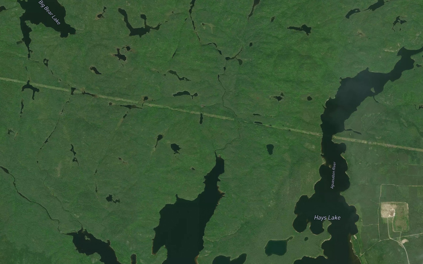 Satellite map of the Fog Creek