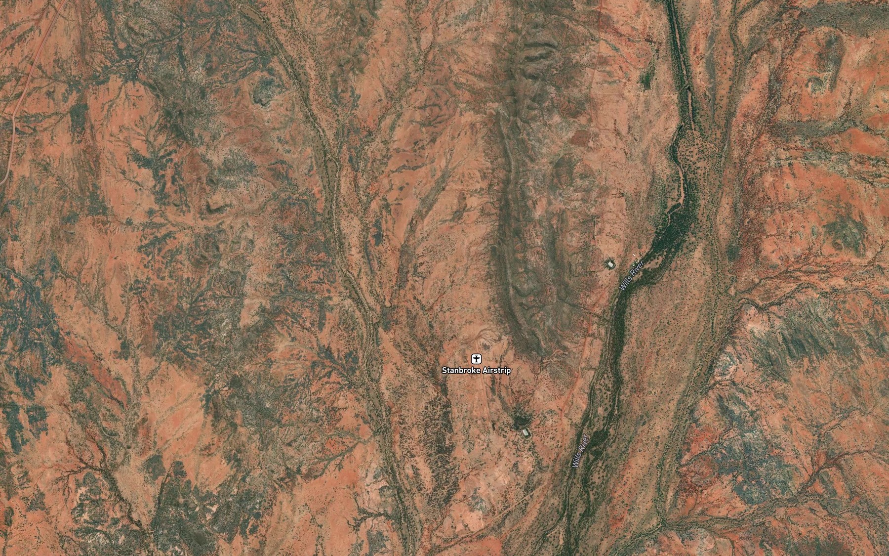 Satellite map of the Gum Creek