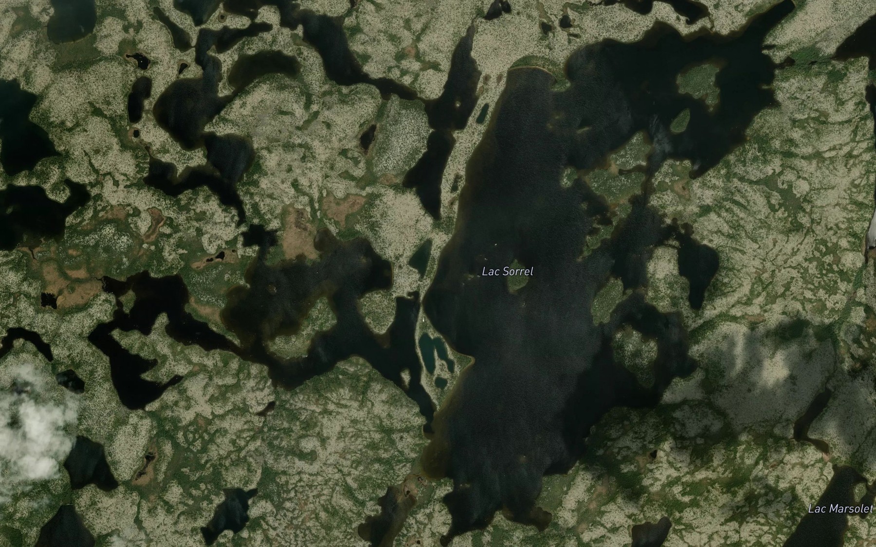 Satellite map of the Lac Sorrel