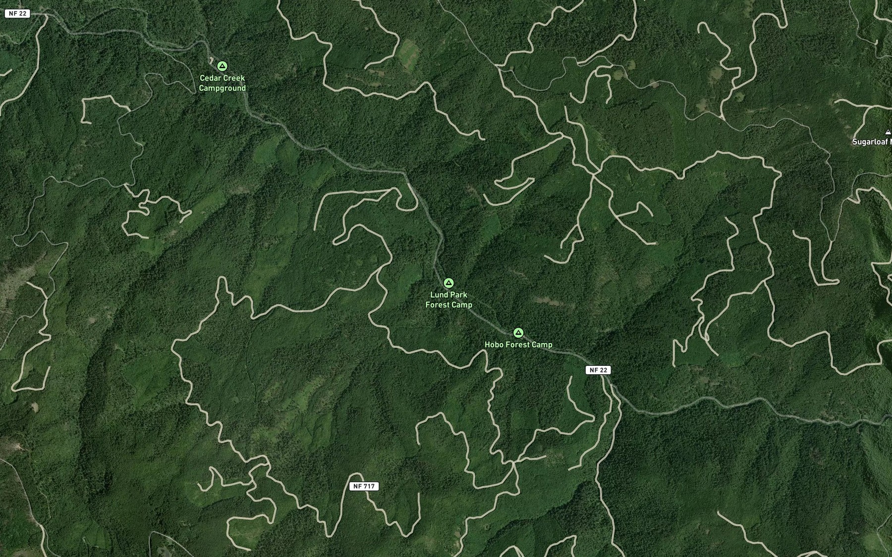 Satellite map of the Inch Creek