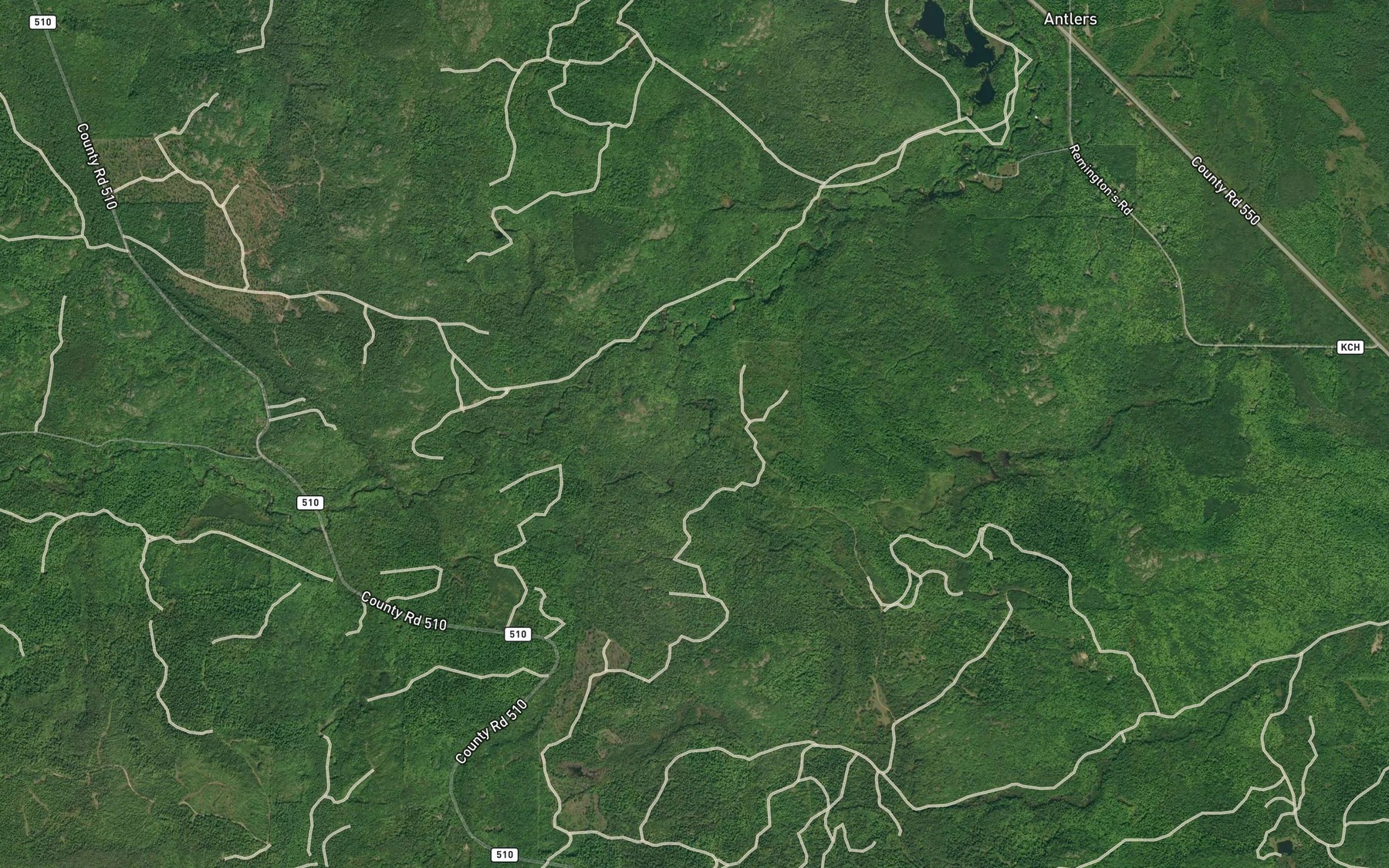 Satellite map of the Big Pup Creek
