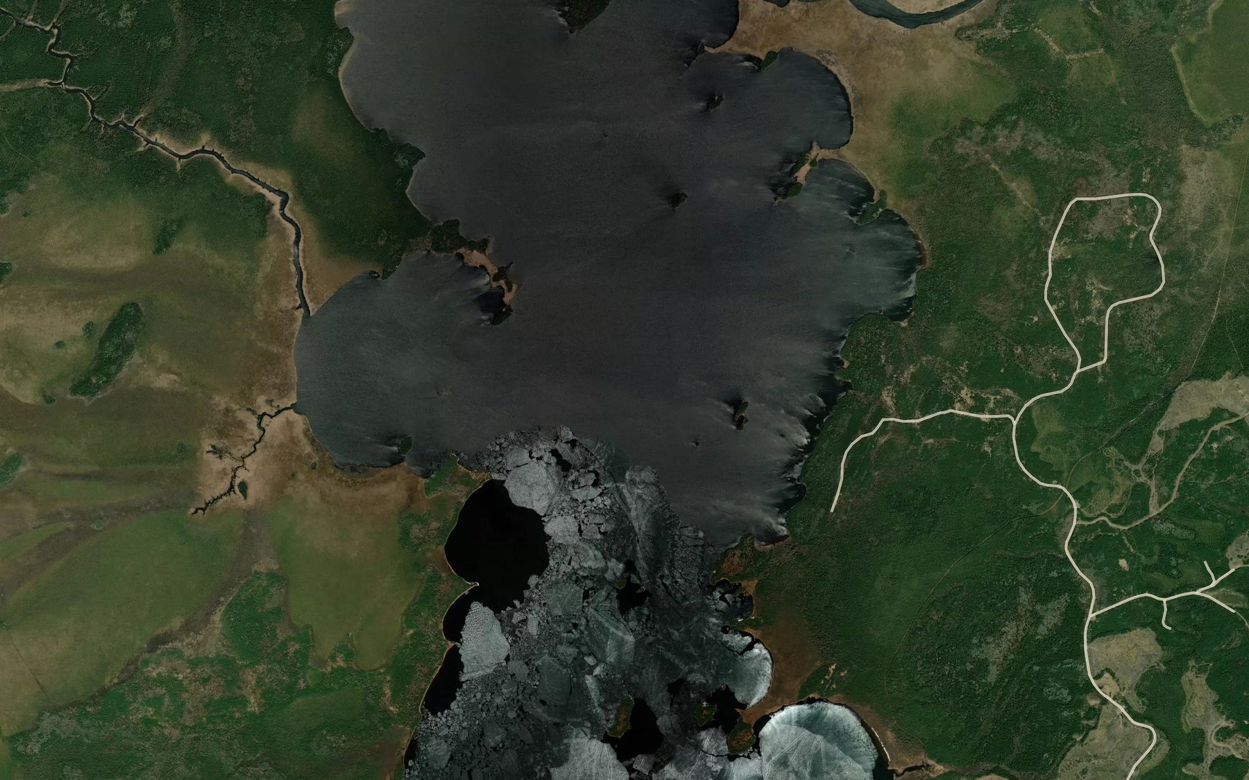Satellite map of the Sawmill Bay