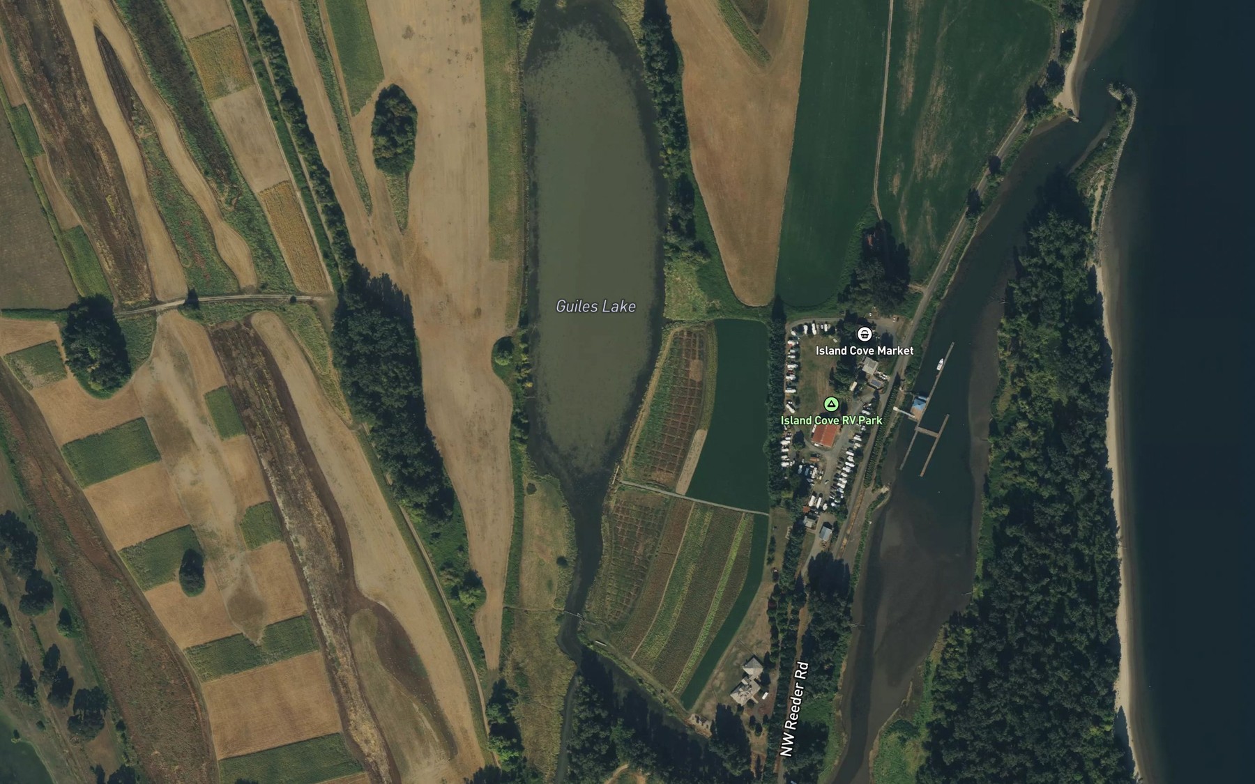 Satellite map of the Guiles Lake