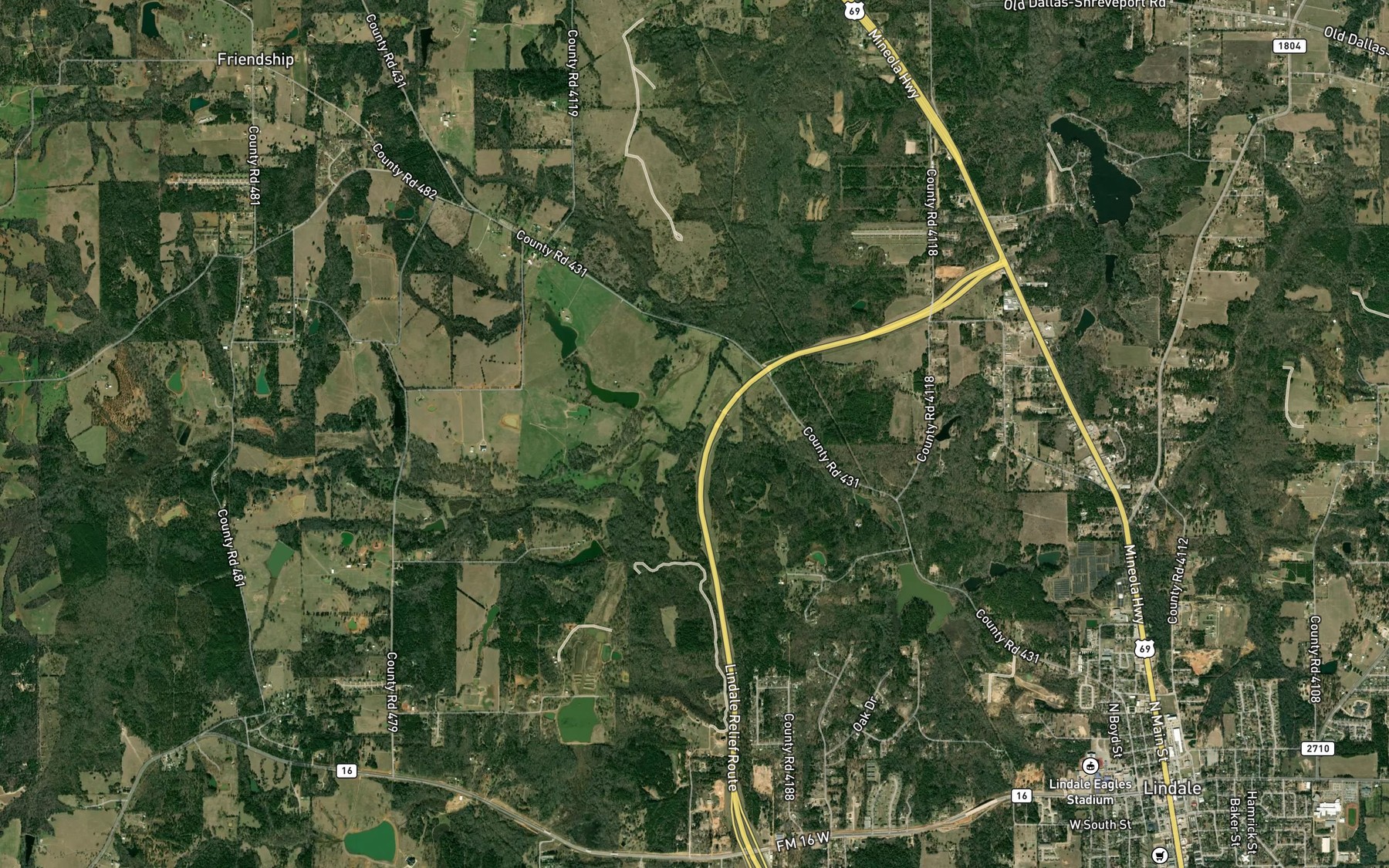 Satellite map of the Hubbard Branch