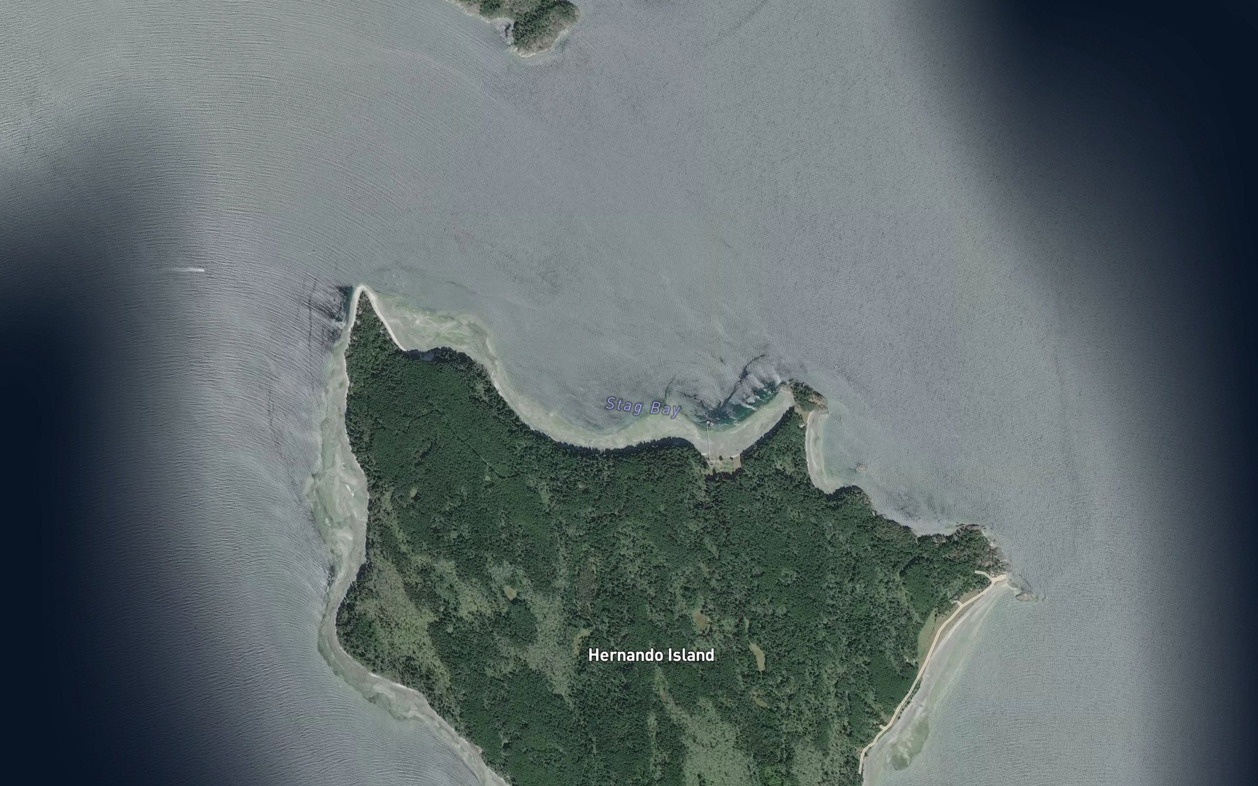 Satellite map of the Stag Bay