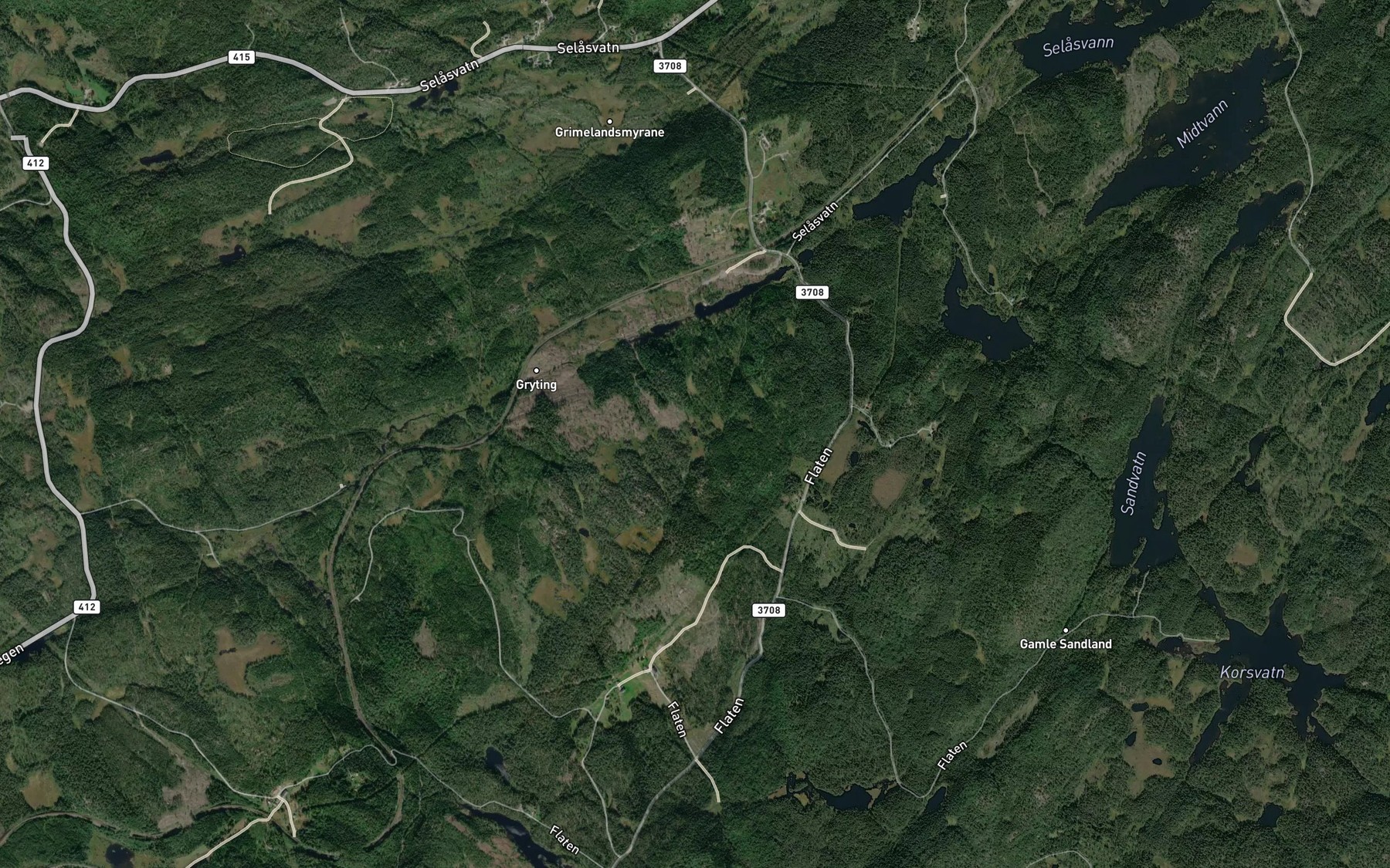 Satellite map of the Halvfarmyrtjonn