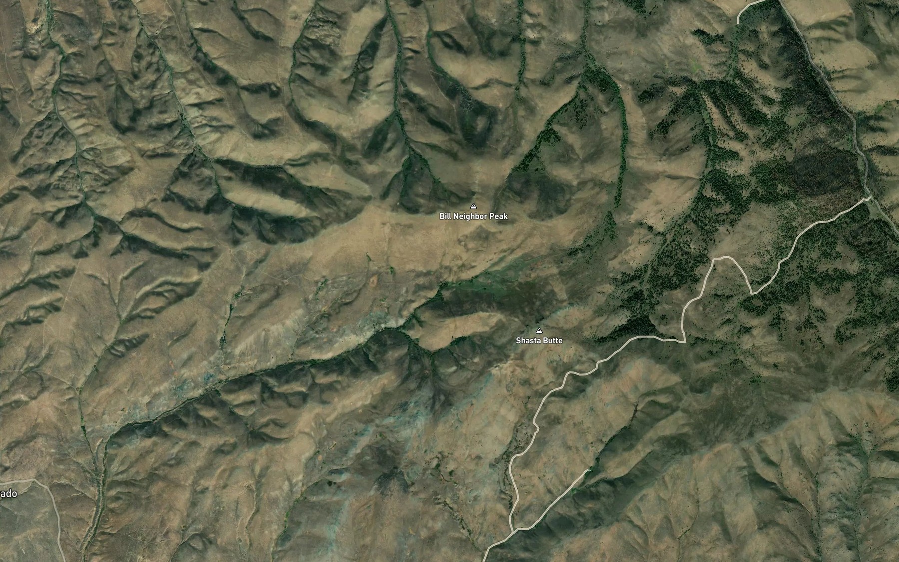 Satellite map of the Shasta Spring